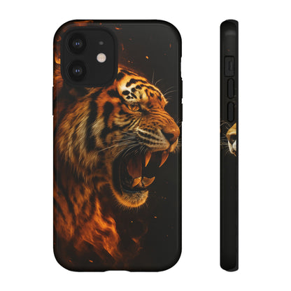 Phone Case - Flaming Tiger Tough Case