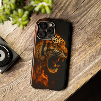 Phone Case - Flaming Tiger Tough Case