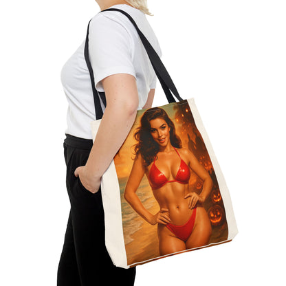 Spooky Beach Vibes Tote Bag, Halloween Beach Bag, Summer Tote, Fun Halloween Gift, Fashionable Carryall