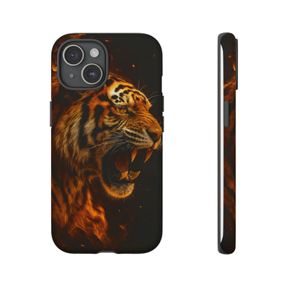 Phone Case - Flaming Tiger Tough Case