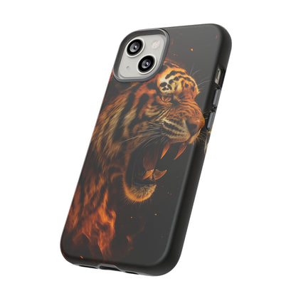 Phone Case - Flaming Tiger Tough Case