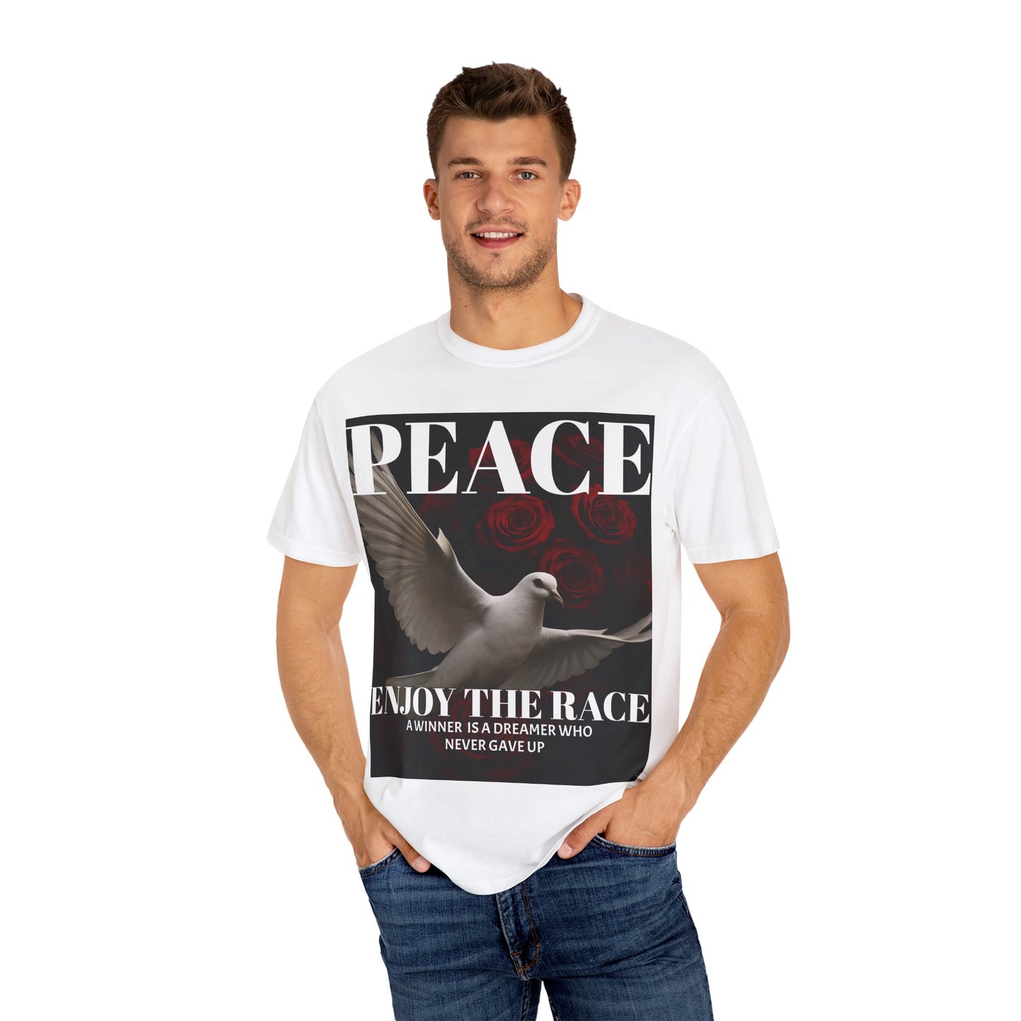 Peace & Inspiration Graphic T-Shirt, Unisex Tee for Dreamers, Motivational Apparel, Gift for Spiritual Seekers, Casual Wear