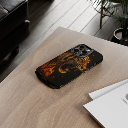 Phone Case - Flaming Tiger Tough Case