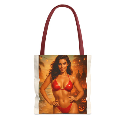 Spooky Beach Vibes Tote Bag, Halloween Beach Bag, Summer Tote, Fun Halloween Gift, Fashionable Carryall