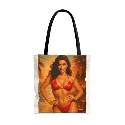 Spooky Beach Vibes Tote Bag, Halloween Beach Bag, Summer Tote, Fun Halloween Gift, Fashionable Carryall