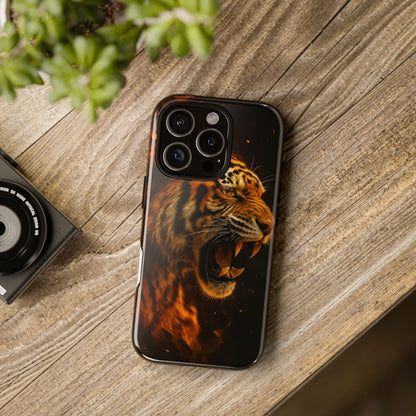 Phone Case - Flaming Tiger Tough Case