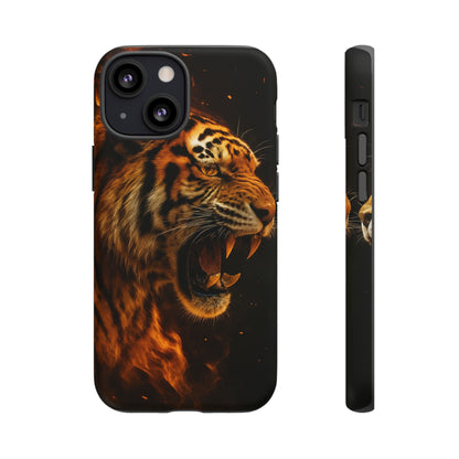 Phone Case - Flaming Tiger Tough Case